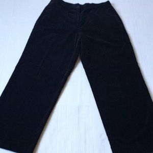 DKNY Black Velvet Trouser Pants Wide Leg Petite size 8